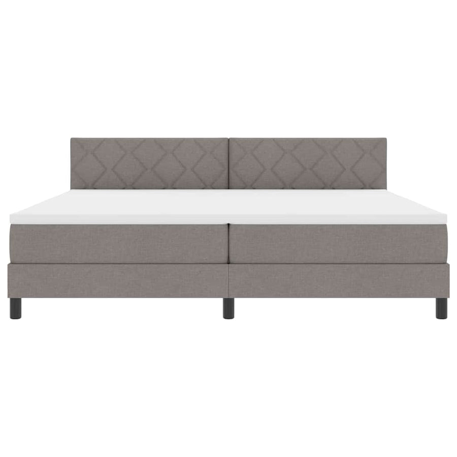 Boxspringbed met hoofdeinde Taupe 200 x 200 cm Stof