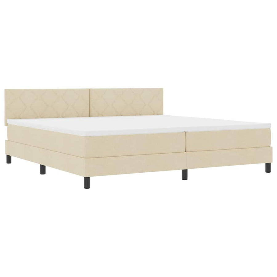 Boxspringbed met matras met matras Crème 200 x 200 cm Stof