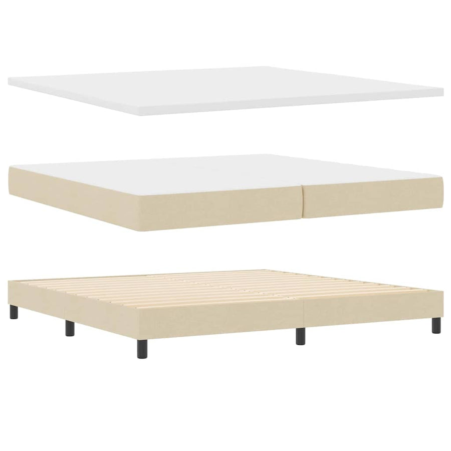 Boxspringbed met matras met matras Crème 200 x 200 cm Stof