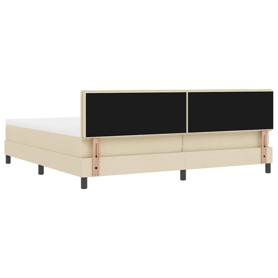 Boxspringbed met matras met matras Crème 200 x 200 cm Stof