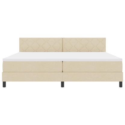 Boxspringbed met matras met matras Crème 200 x 200 cm Stof