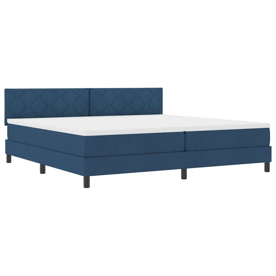 Boxspringbed met matras met hoofdeinde Blauw 200 x 200 cm Stof