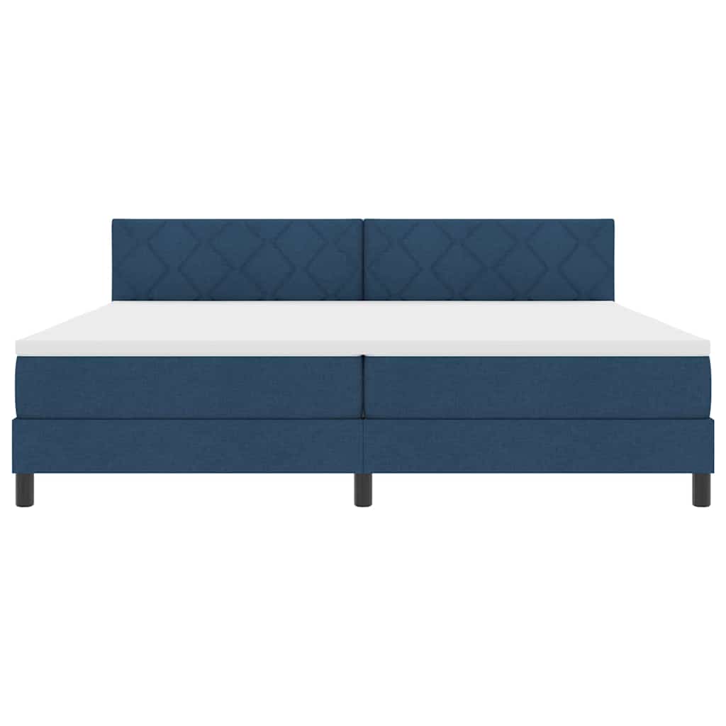Boxspringbed met matras met hoofdeinde Blauw 200 x 200 cm Stof