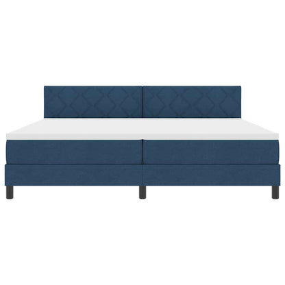 Boxspringbed met matras met hoofdeinde Blauw 200 x 200 cm Stof