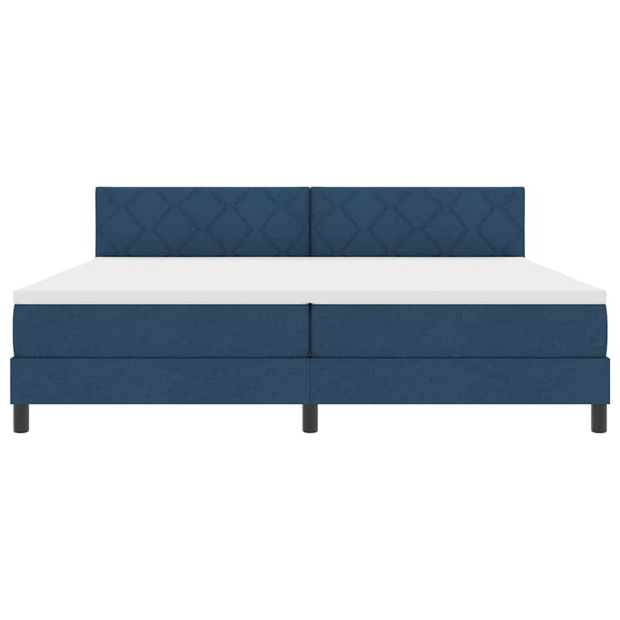 Boxspringbed met matras met hoofdeinde Blauw 200 x 200 cm Stof