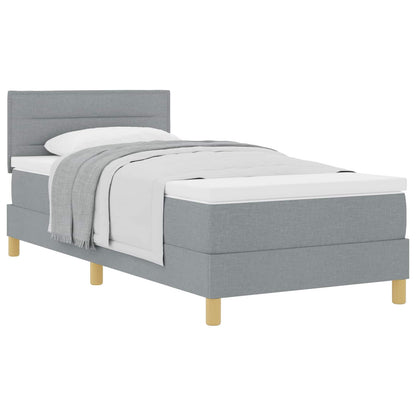 Boxspringbed met kussen Lichtgrijs 90 x 200 cm Stof