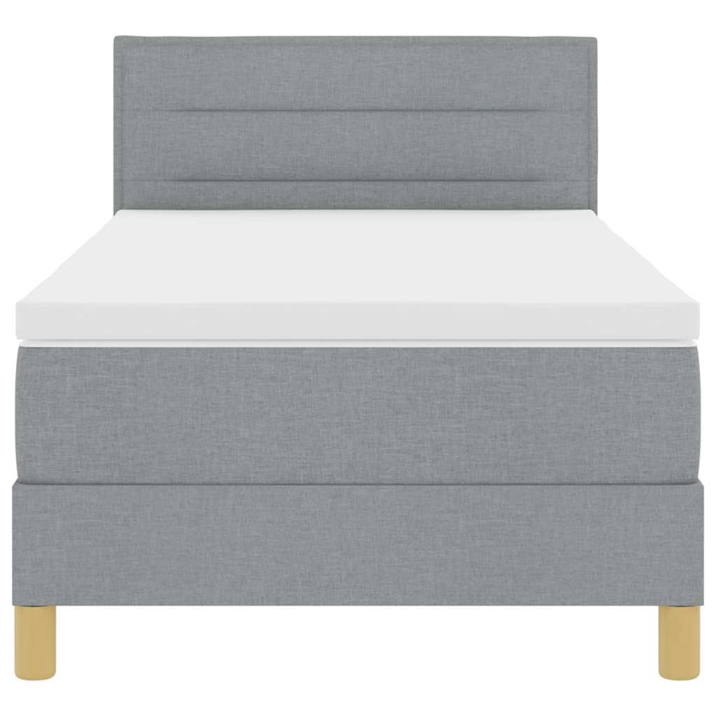 Boxspringbed met kussen Lichtgrijs 90 x 200 cm Stof