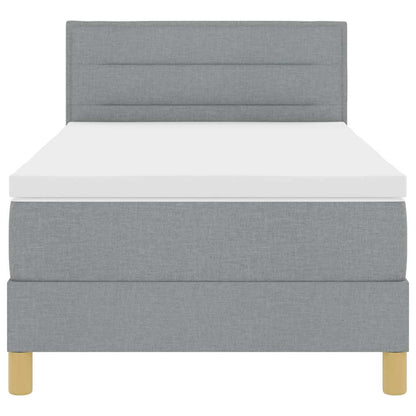 Boxspringbed met kussen Lichtgrijs 90 x 200 cm Stof