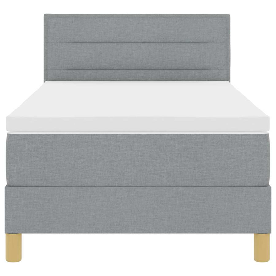 Boxspringbed met kussen Lichtgrijs 90 x 200 cm Stof