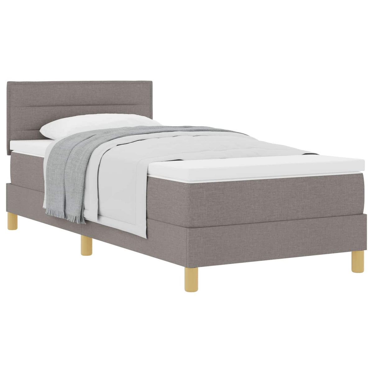 Boxspringbed met kussen met hoofdeinde Taupe 90 x 200 cm Stof