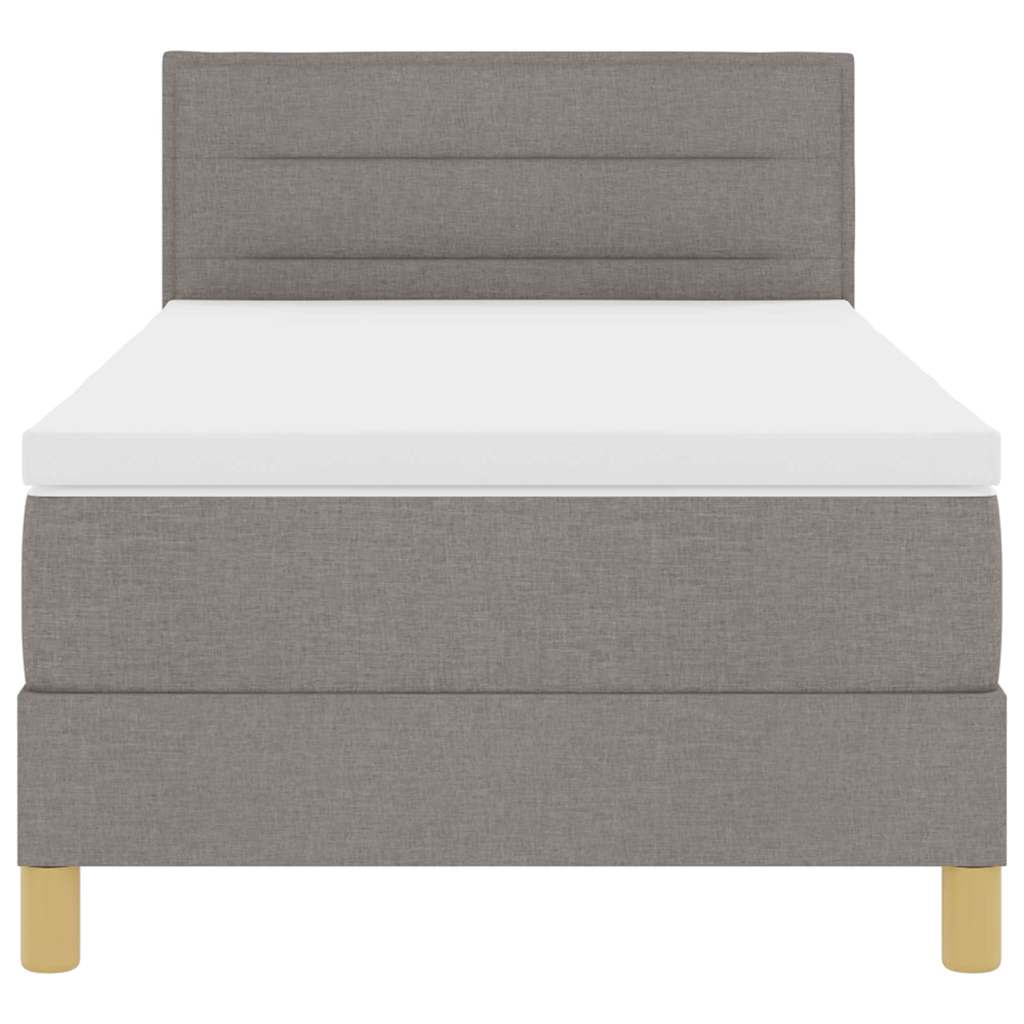 Boxspringbed met kussen met hoofdeinde Taupe 90 x 200 cm Stof