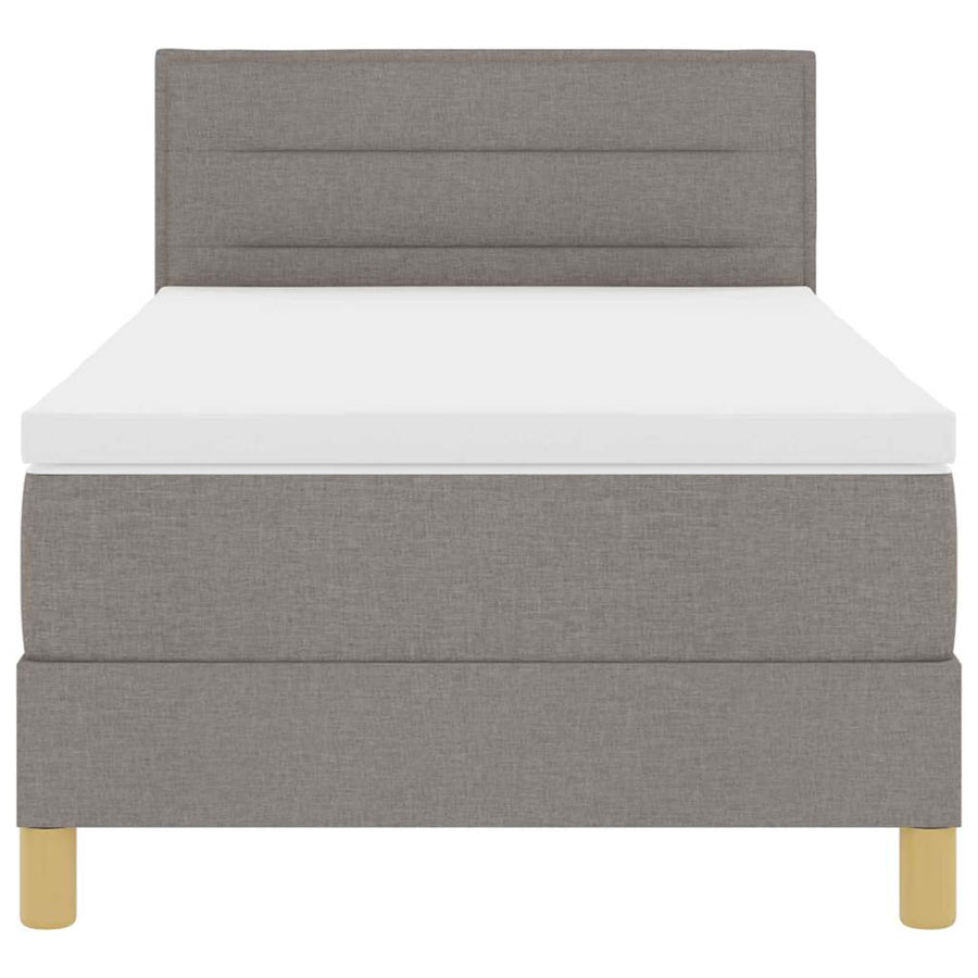 Boxspringbed met kussen met hoofdeinde Taupe 90 x 200 cm Stof