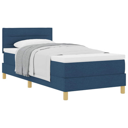 Boxspringbed met kussen met hoofdeinde Blauw 90 x 200 cm Stof