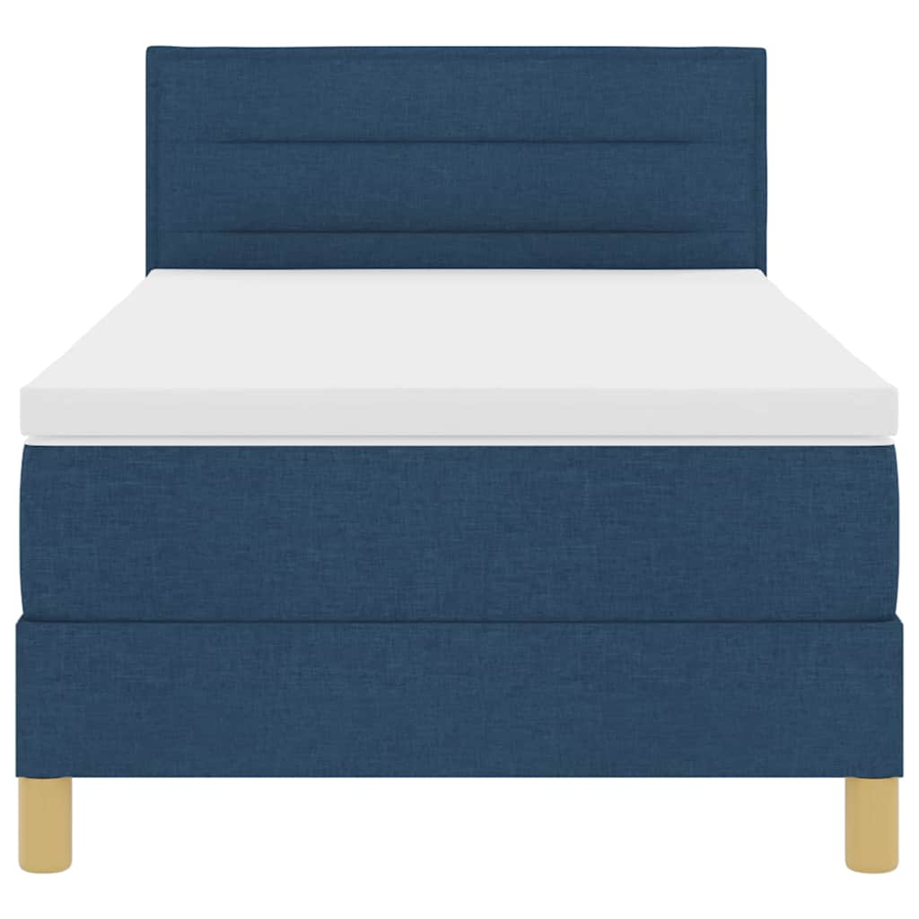 Boxspringbed met kussen met hoofdeinde Blauw 90 x 200 cm Stof