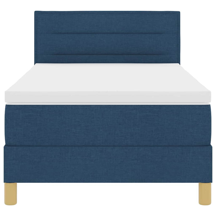 Boxspringbed met kussen met hoofdeinde Blauw 90 x 200 cm Stof