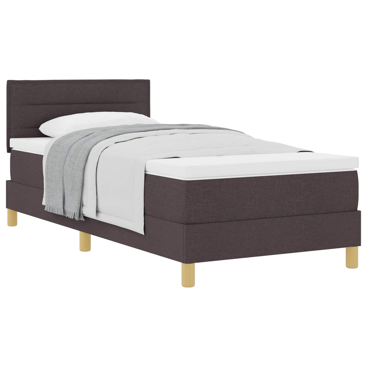Boxspringbed met kussen Donkerbruin 100 x 200 cm Stof