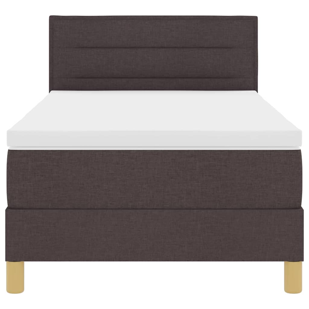 Boxspringbed met kussen Donkerbruin 100 x 200 cm Stof