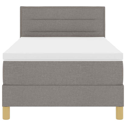 Boxspringbed met kussen met hoofdeinde Taupe 100 x 200 cm Stof