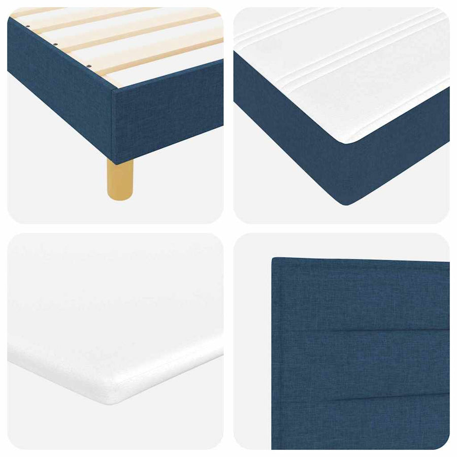 Boxspringbed met matras met hoofdeinde Blauw 120 x 190 cm Stof