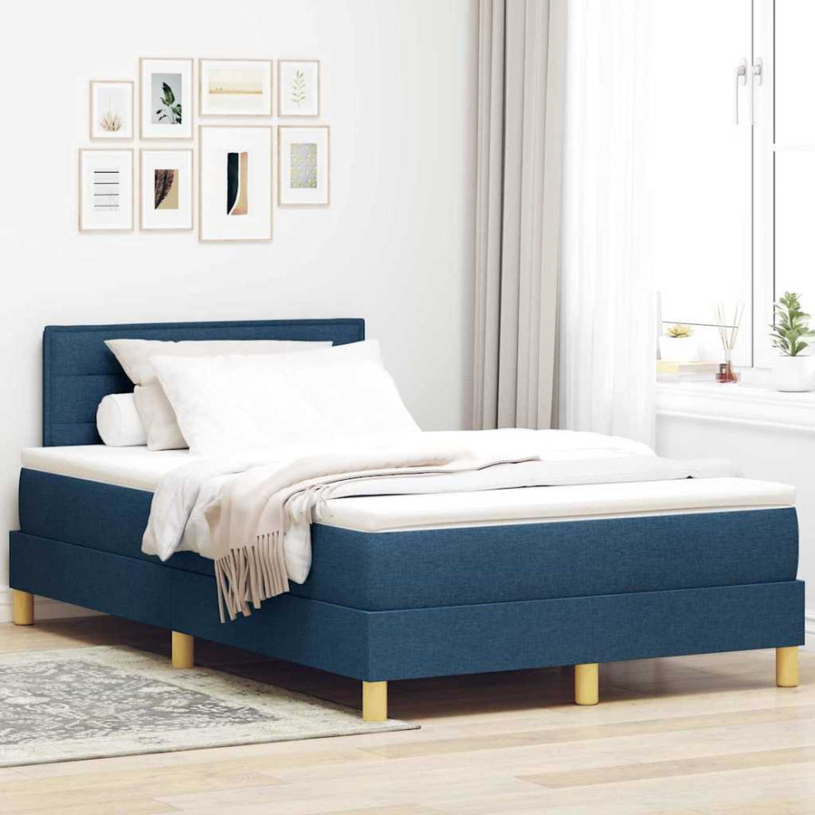 Boxspringbed met matras met hoofdeinde Blauw 120 x 190 cm Stof