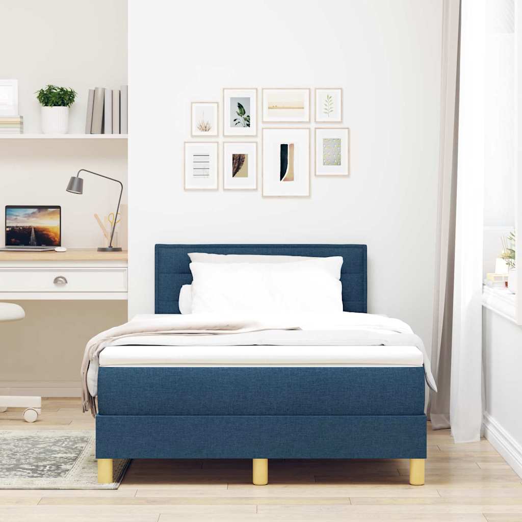 Boxspringbed met matras met hoofdeinde Blauw 120 x 190 cm Stof