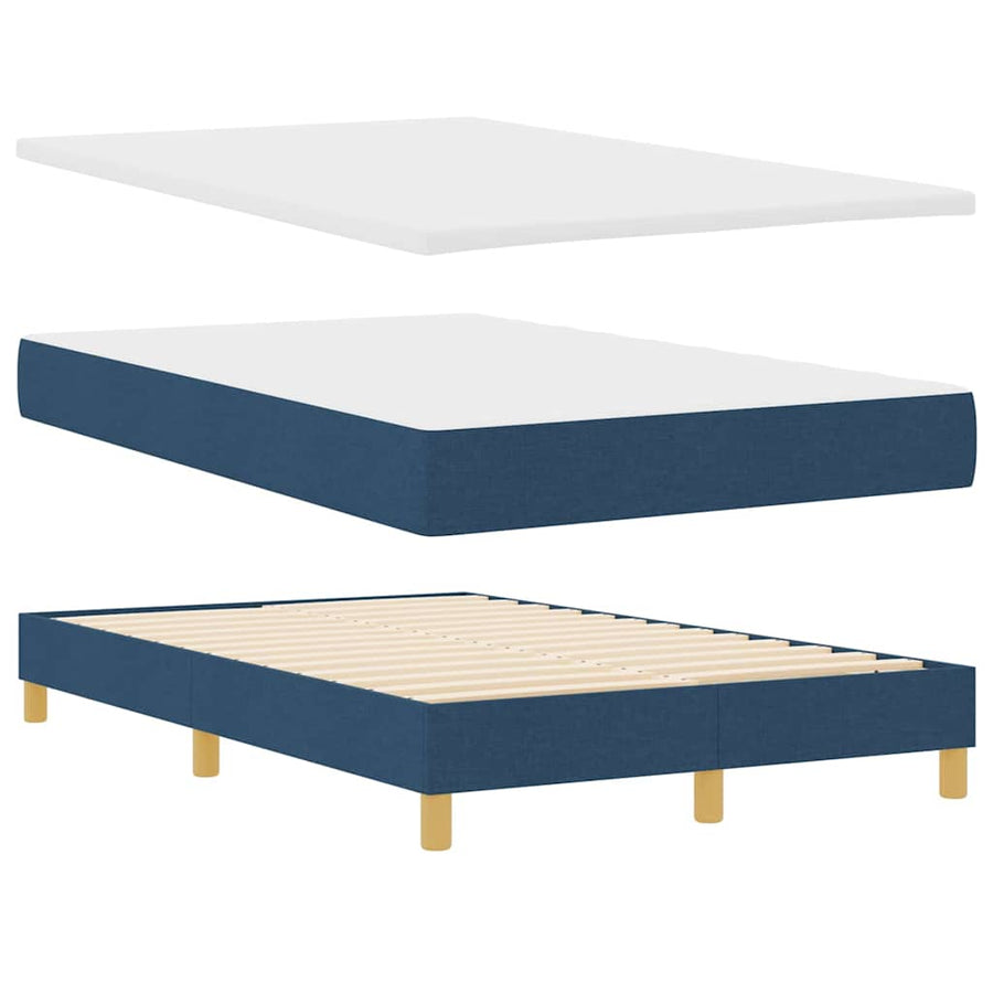 Boxspringbed met matras met hoofdeinde Blauw 120 x 190 cm Stof