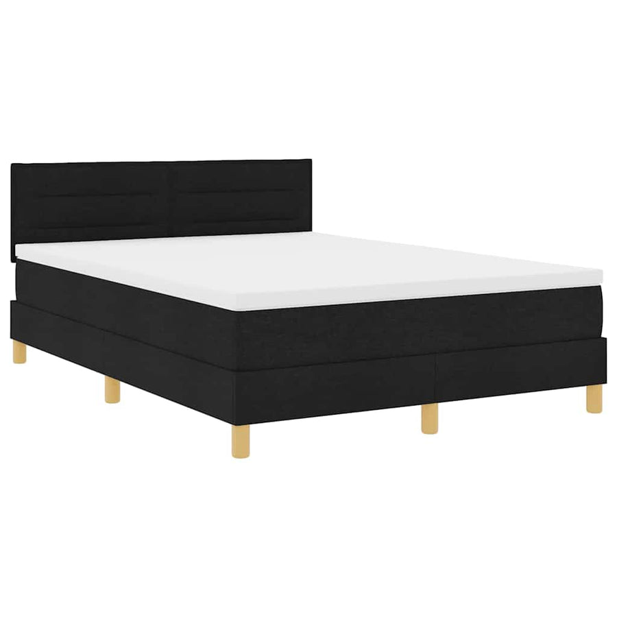 Boxspringbed met matras met matras Zwart 140 x 190 cm Stof