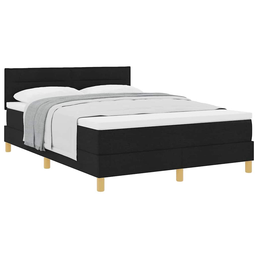 Boxspringbed met matras met matras Zwart 140 x 190 cm Stof