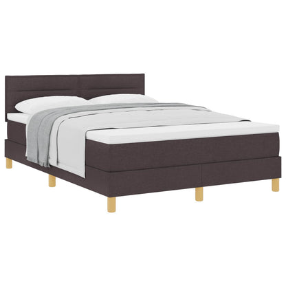 Boxspringbed met kussen Donkerbruin 140 x 200 cm Stof