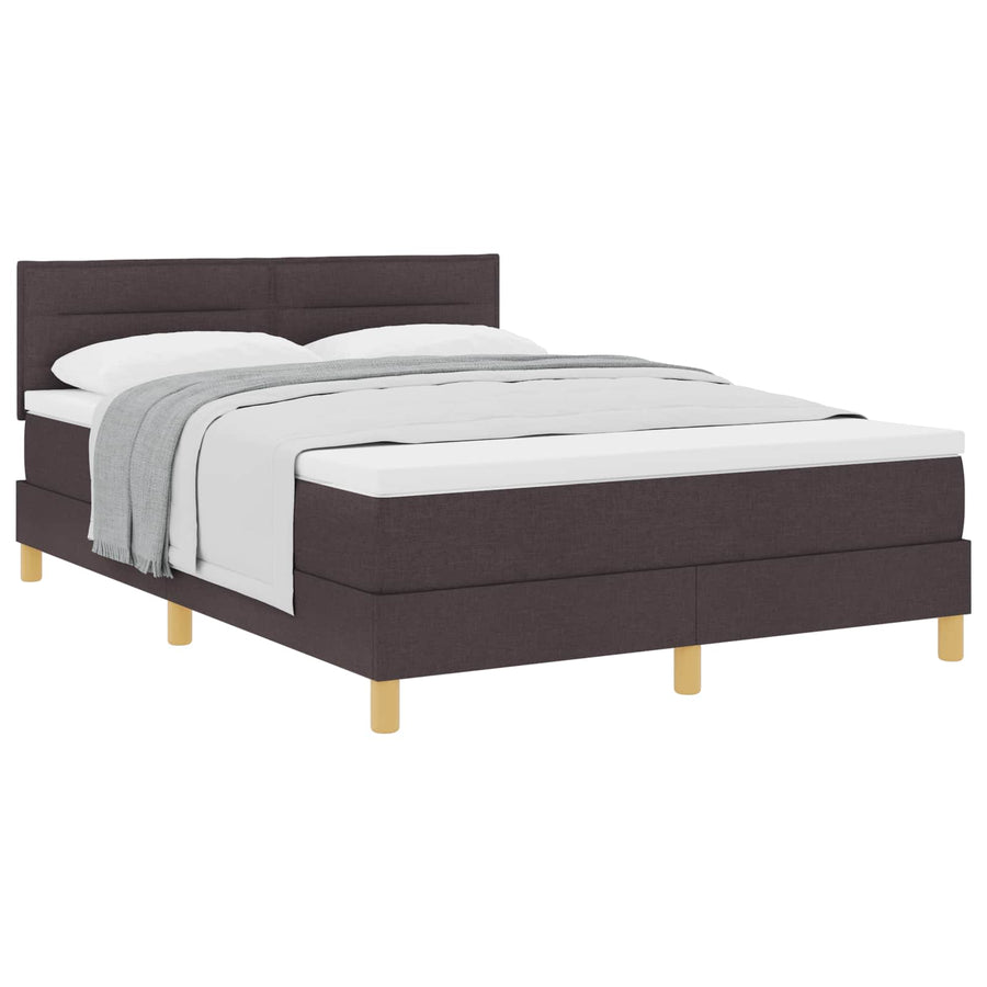 Boxspringbed met kussen Donkerbruin 140 x 200 cm Stof