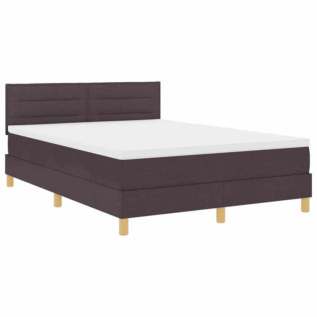 Boxspringbed met kussen Donkerbruin 140 x 200 cm Stof