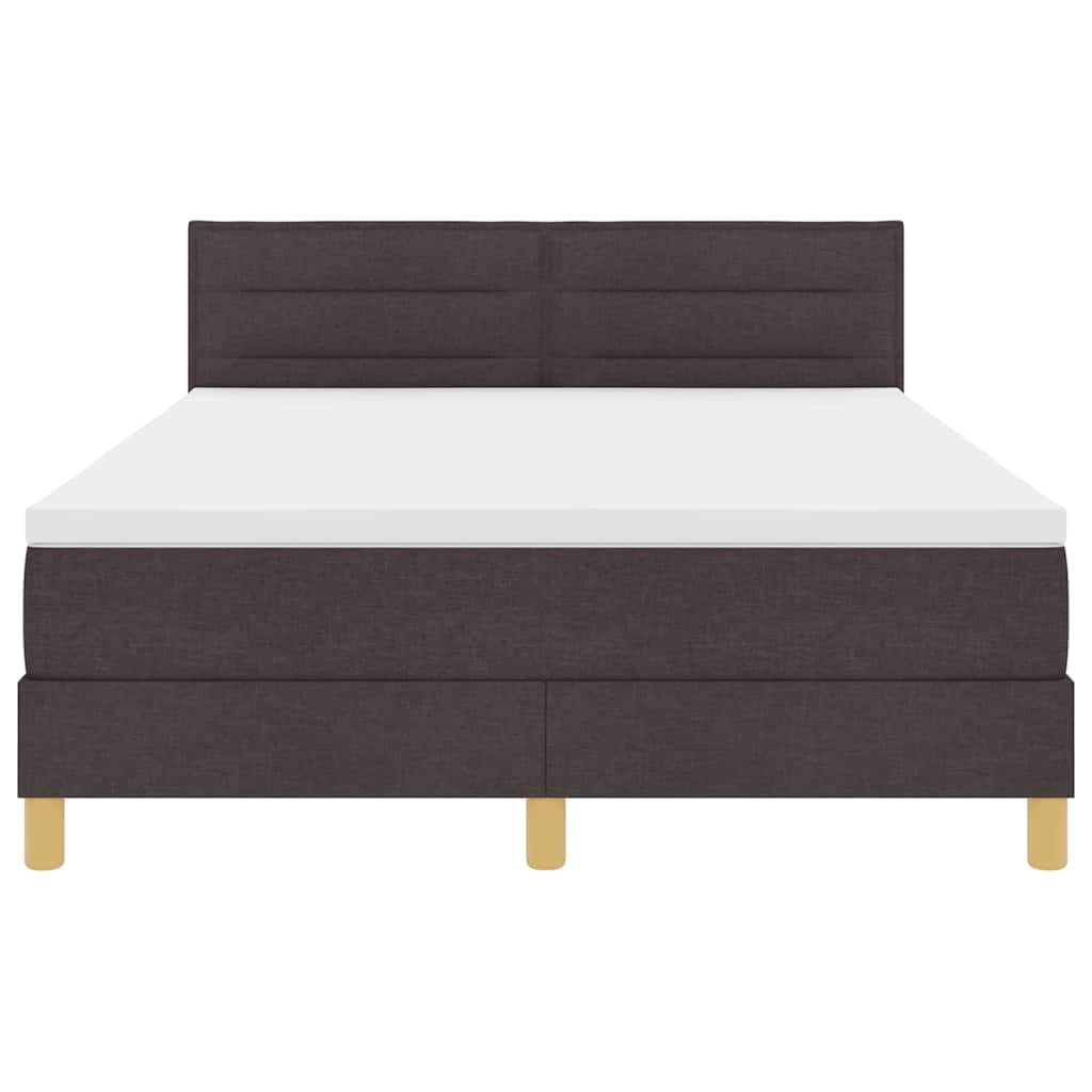 Boxspringbed met kussen Donkerbruin 140 x 200 cm Stof