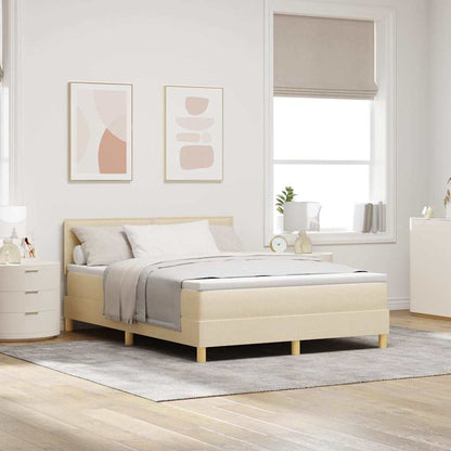 Boxspringbed met kussen met hoofdeinde Crème 160 x 200 cm Stof