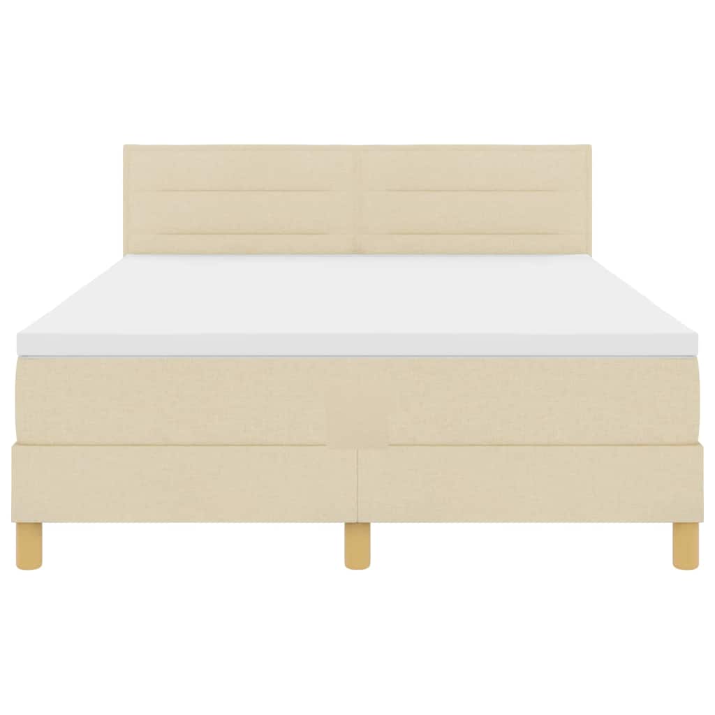 Boxspringbed met kussen met hoofdeinde Crème 160 x 200 cm Stof