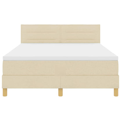 Boxspringbed met kussen met hoofdeinde Crème 160 x 200 cm Stof