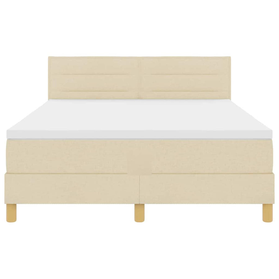 Boxspringbed met kussen met hoofdeinde Crème 160 x 200 cm Stof