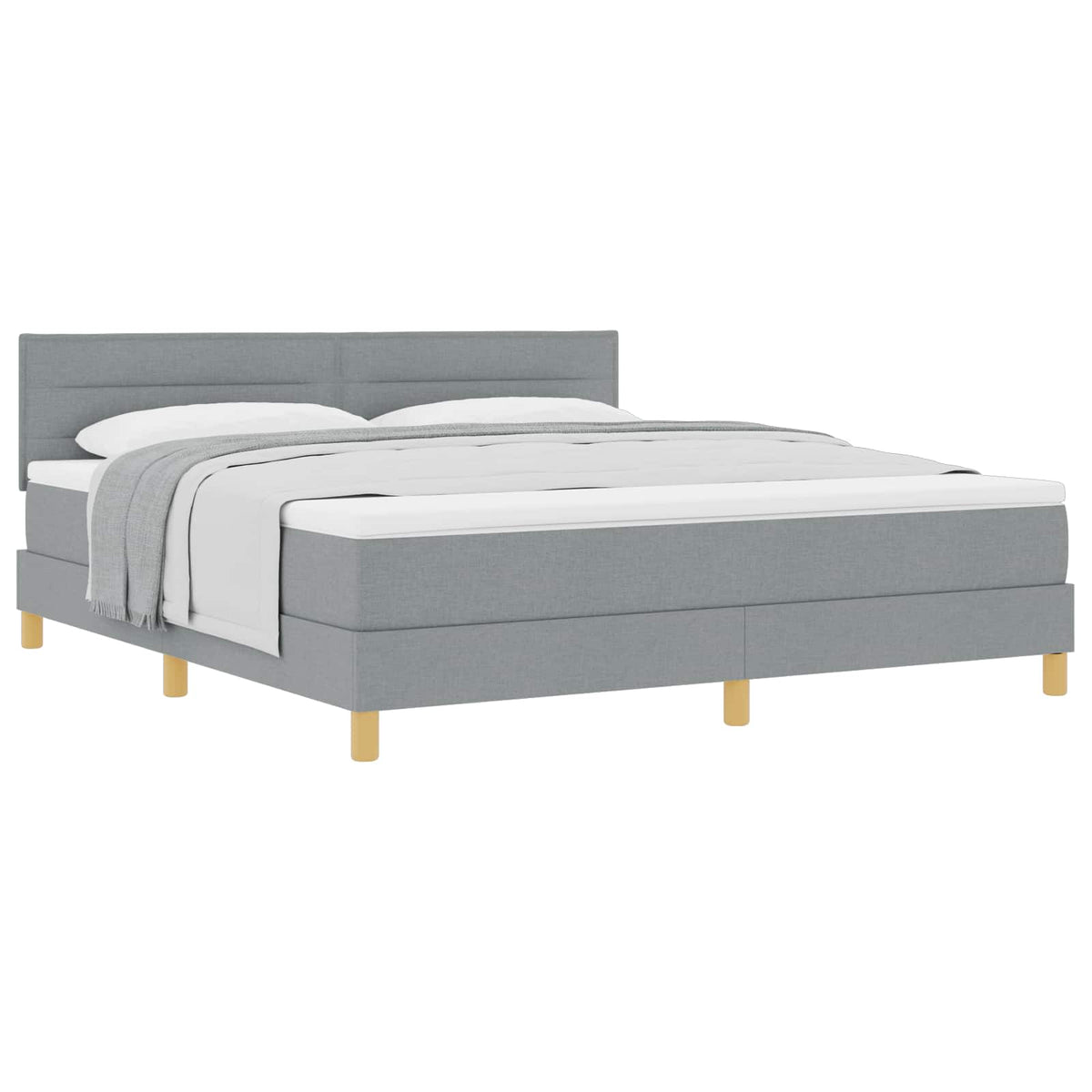 Boxspringbed met kussen Lichtgrijs 180 x 200 cm Stof