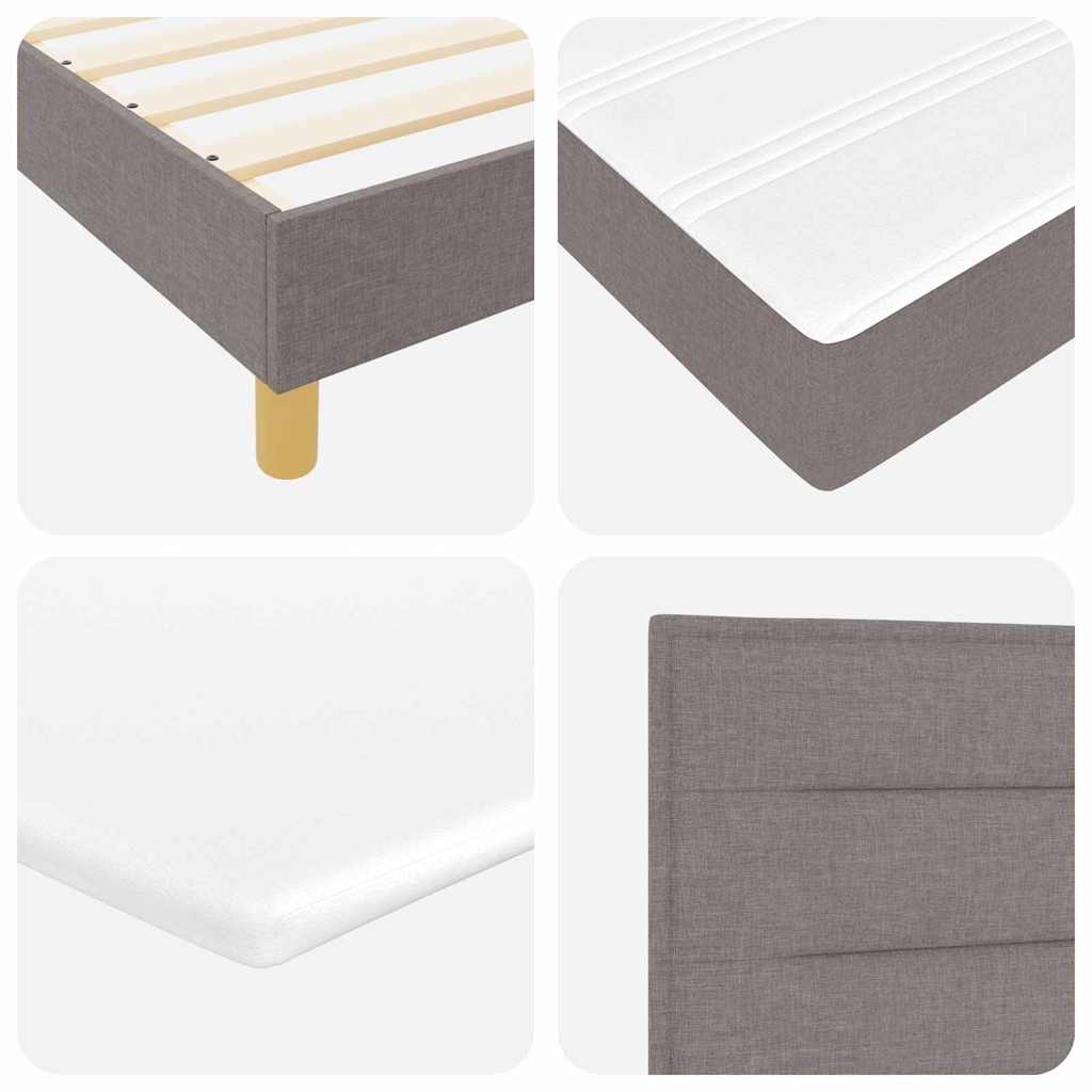 Boxspringbed met matras stof taupe 180x200 cm