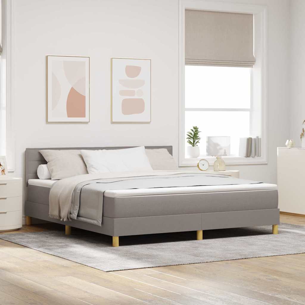 Boxspringbed met matras stof taupe 180x200 cm