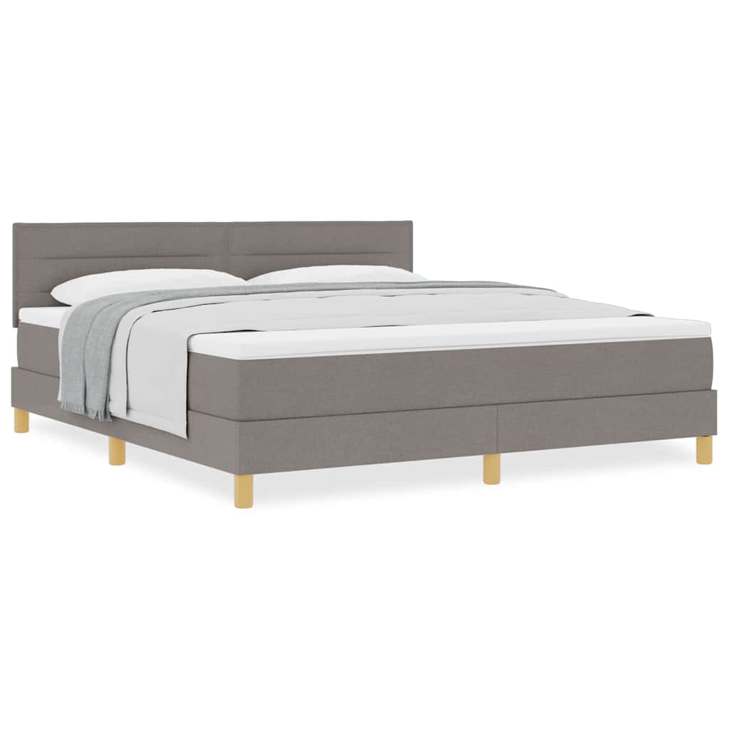 Boxspringbed met matras stof taupe 180x200 cm