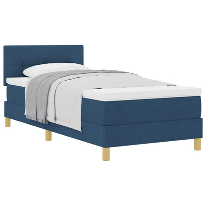Boxspringbed met kussen met hoofdeinde Blauw 80 x 200 cm Stof