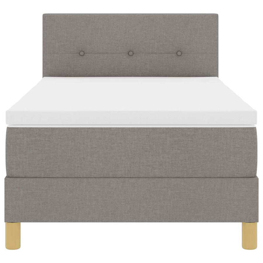 Boxspringbed met kussen met hoofdeinde Taupe 90 x 190 cm Stof