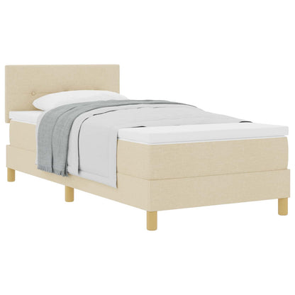 Boxspringbed met kussen met hoofdeinde Crème 90 x 190 cm Stof