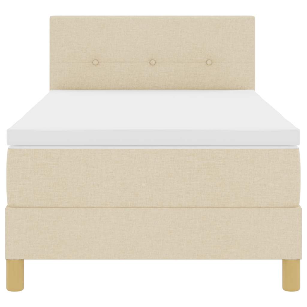 Boxspringbed met kussen met hoofdeinde Crème 90 x 190 cm Stof