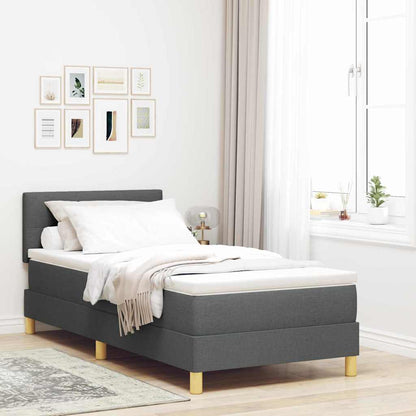 Boxspringbed met kussen Donkergrijs 90 x 200 cm Stof