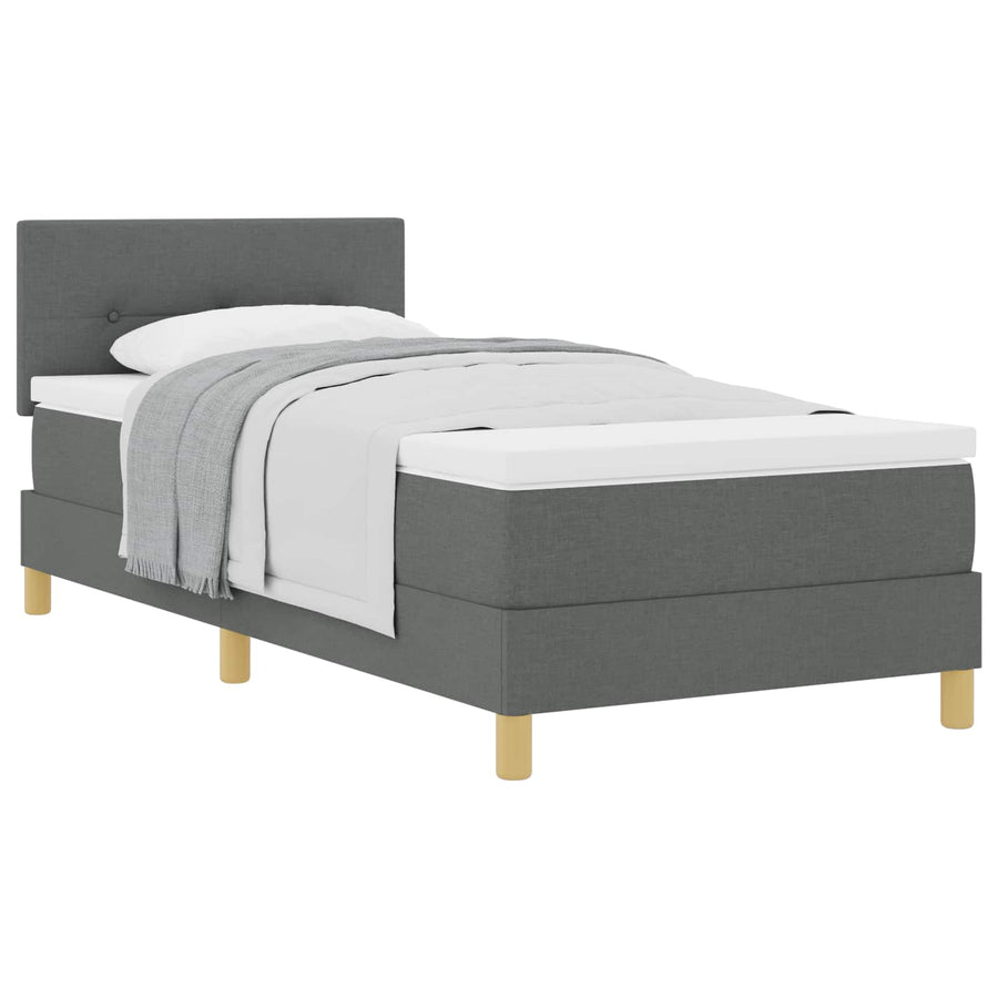 Boxspringbed met kussen Donkergrijs 90 x 200 cm Stof