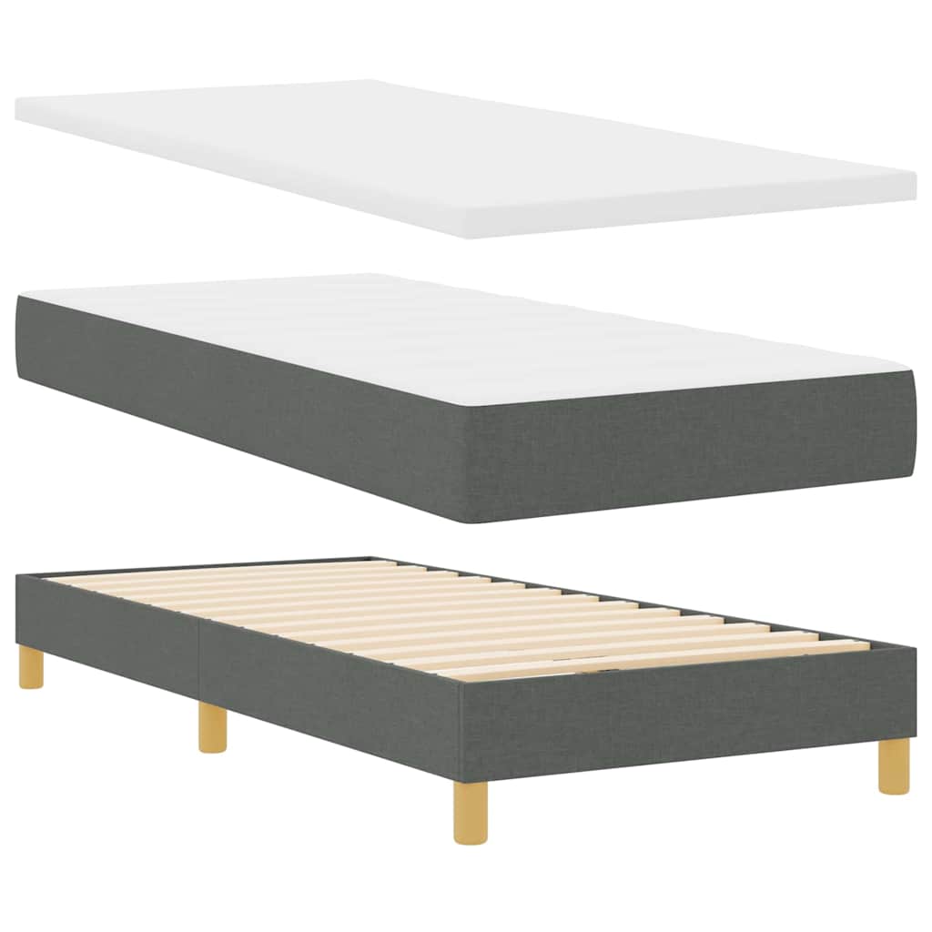 Boxspringbed met kussen Donkergrijs 90 x 200 cm Stof