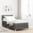 Boxspringbed 100 x 200 cm donkergrijs
