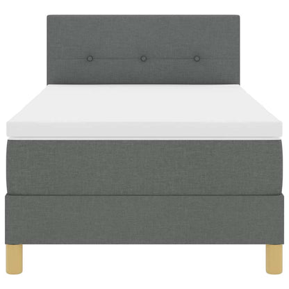 Boxspringbed met kussen Donkergrijs 100 x 200 cm Stof