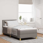 Boxspringbed taupe 100x200 cm met hoofdeinde